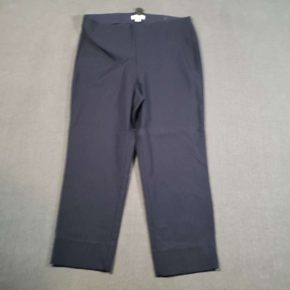 Charter Club Pull‎ On Pants Womens 8 Navy Blue Cropped Vented Hem